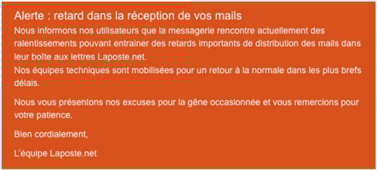 Delivery issues: Warning, delay in receiving your emails.