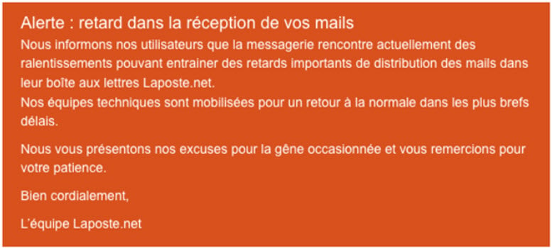 Delivery issues: Warning, delay in receiving your emails.