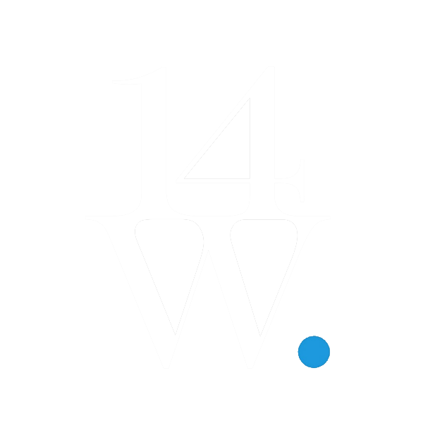 14 west logo white